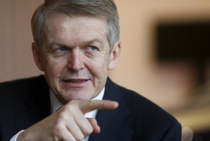 Weber, member of the Board of Management of Daimler AG responsible for Group Research & Mercedes-Benz Cars Development answers journalists questions during an exclusive interview with Reuters at a branch of Mercedes Benz in Stuttgart