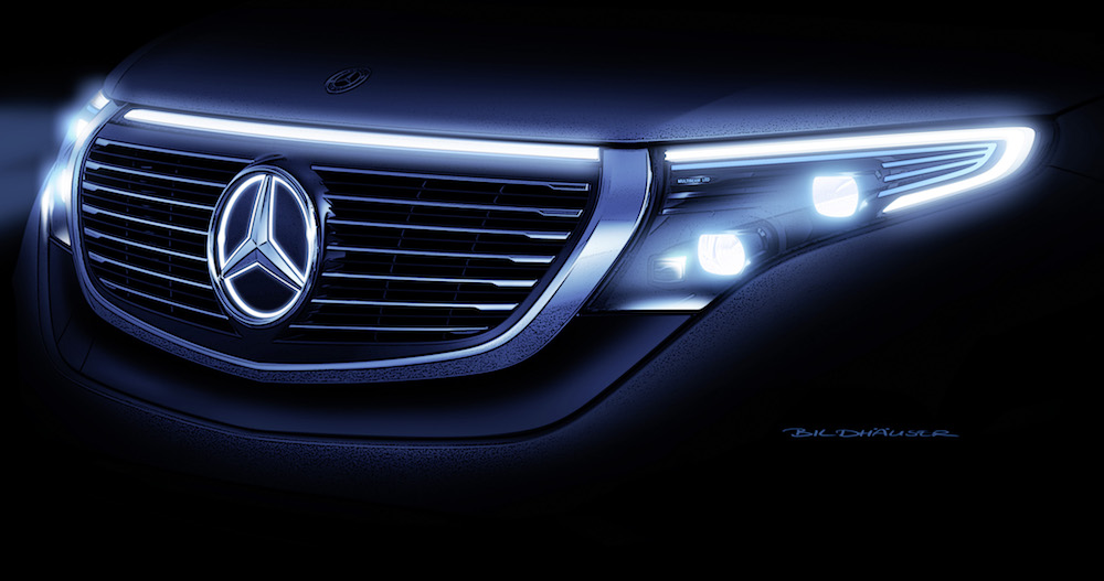 Mercedes-Benz EQC, Designskizze // Mercedes-Benz EQC, design sketch
